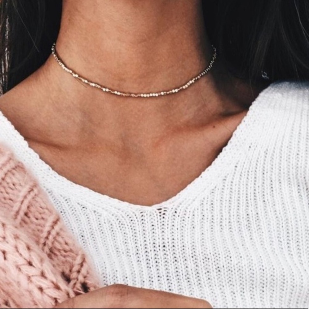 Silver beaded choker